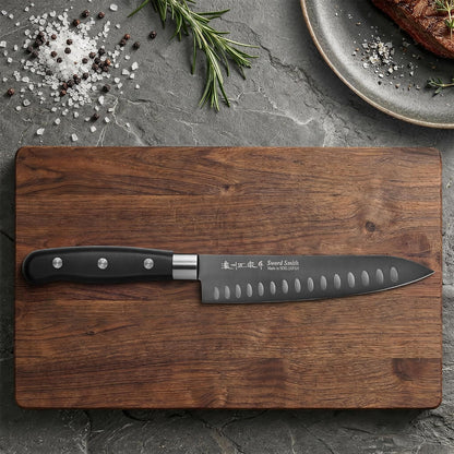 8 Inch Japanese Chef Knife, Made in Japan, Full Tang High Carbon Molybdenum Stainless Steel Gyuto Knife with Hammered Finish for Rock Chopping Meat, Fish and Vegetables