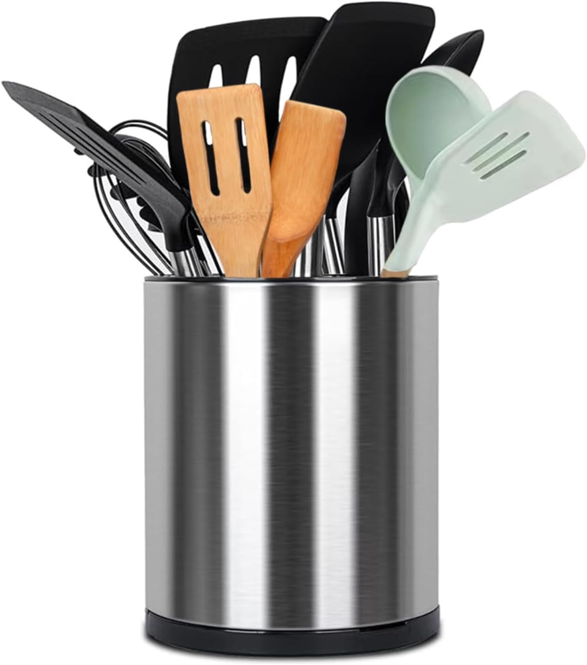 Silverware Organizer, Kitchen Utensil Holder for Counter, Stainless Steel Caddy with 4 Compartments Flatware Spoon Fork Tools Cutlery Holder Silverware Caddy for Utensil Holder（Silvery）