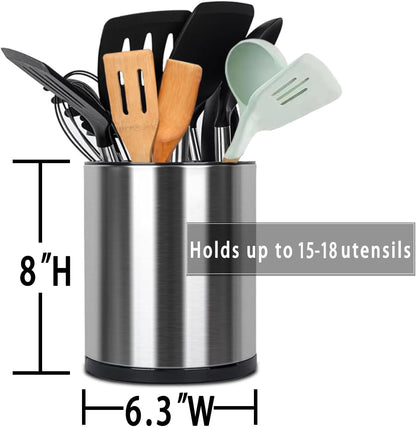 Silverware Organizer, Kitchen Utensil Holder for Counter, Stainless Steel Caddy with 4 Compartments Flatware Spoon Fork Tools Cutlery Holder Silverware Caddy for Utensil Holder（Silvery）