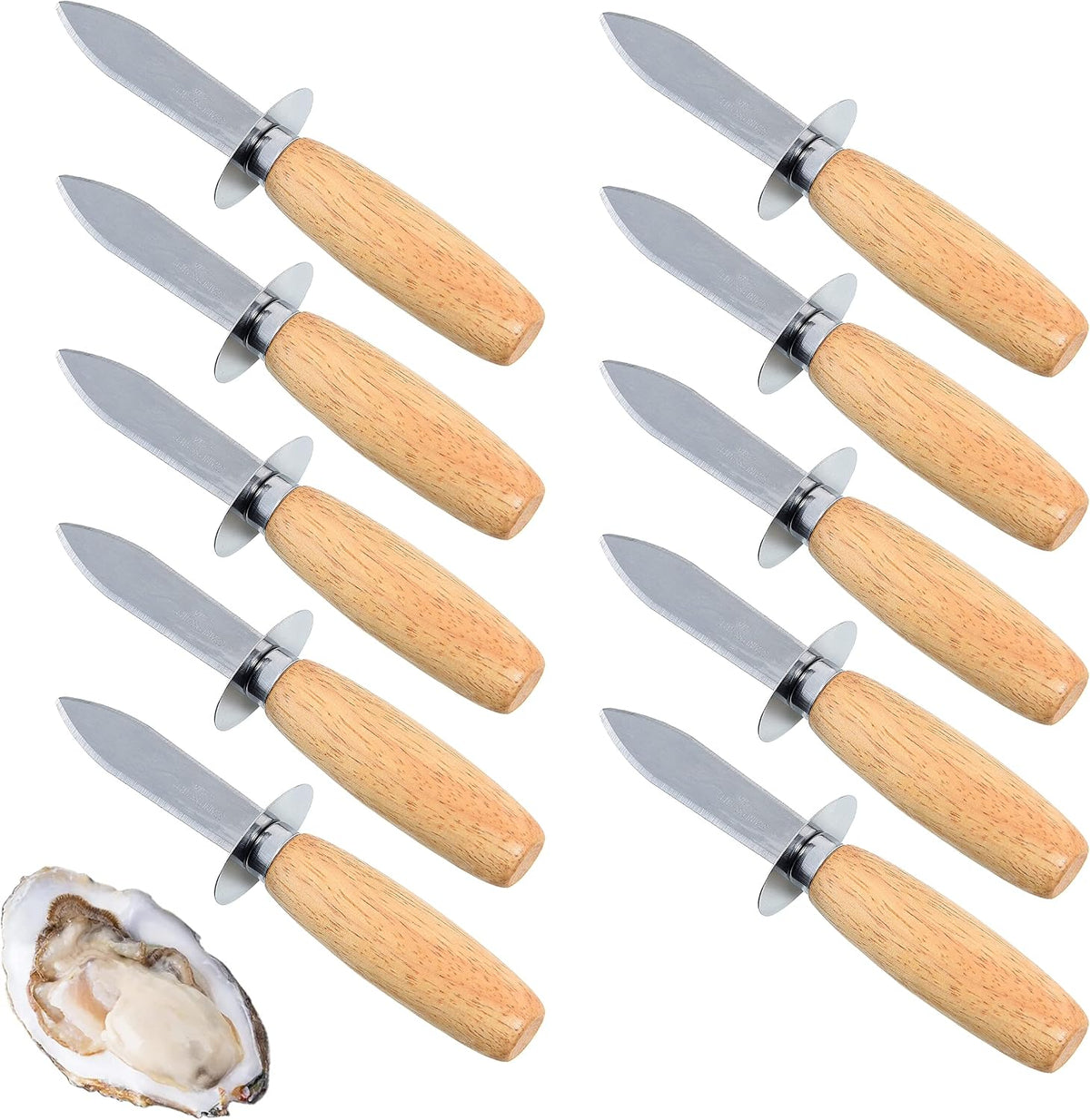 10 Pcs Oyster Shucking Knives, Bulk Oyster Shucker Clam Opener