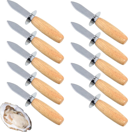 10 Pcs Oyster Shucking Knives, Bulk Oyster Shucker Clam Opener