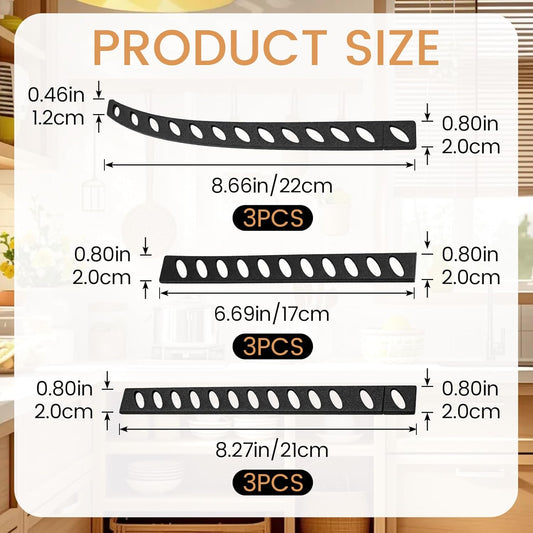 6 PCS Knife Sleeves, Knife Blade Edge Guard Protector Sheath Cover, 6.69/8.27/8.66 Inch Plastic Universal Blade Guard for Kitchen, Restaurant, Ceramic Bread Paring Knives (Black, 3 Styles)