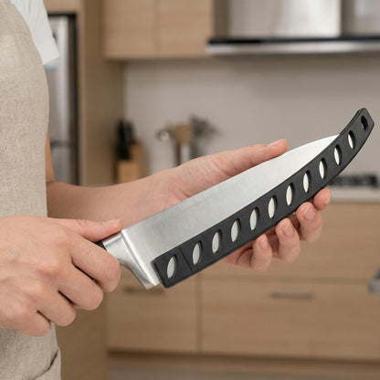 6 PCS Knife Sleeves, Knife Blade Edge Guard Protector Sheath Cover, 6.69/8.27/8.66 Inch Plastic Universal Blade Guard for Kitchen, Restaurant, Ceramic Bread Paring Knives (Black, 3 Styles)