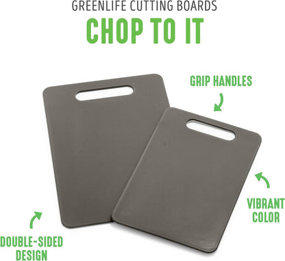 Cutting Board Set 8x12" & 10x14", Extra Durable, Meal Prep, Non-Slip, Grip Handles, Crack Resistant, Dishwasher Safe, Reversible, Versatile Kitchen Essentials, Turquoise