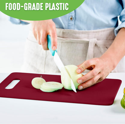 Cutting Board Set 8x12" & 10x14", Extra Durable, Meal Prep, Non-Slip, Grip Handles, Crack Resistant, Dishwasher Safe, Reversible, Versatile Kitchen Essentials, Turquoise