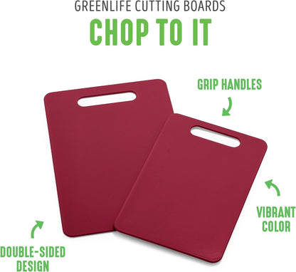 Cutting Board Set 8x12" & 10x14", Extra Durable, Meal Prep, Non-Slip, Grip Handles, Crack Resistant, Dishwasher Safe, Reversible, Versatile Kitchen Essentials, Turquoise