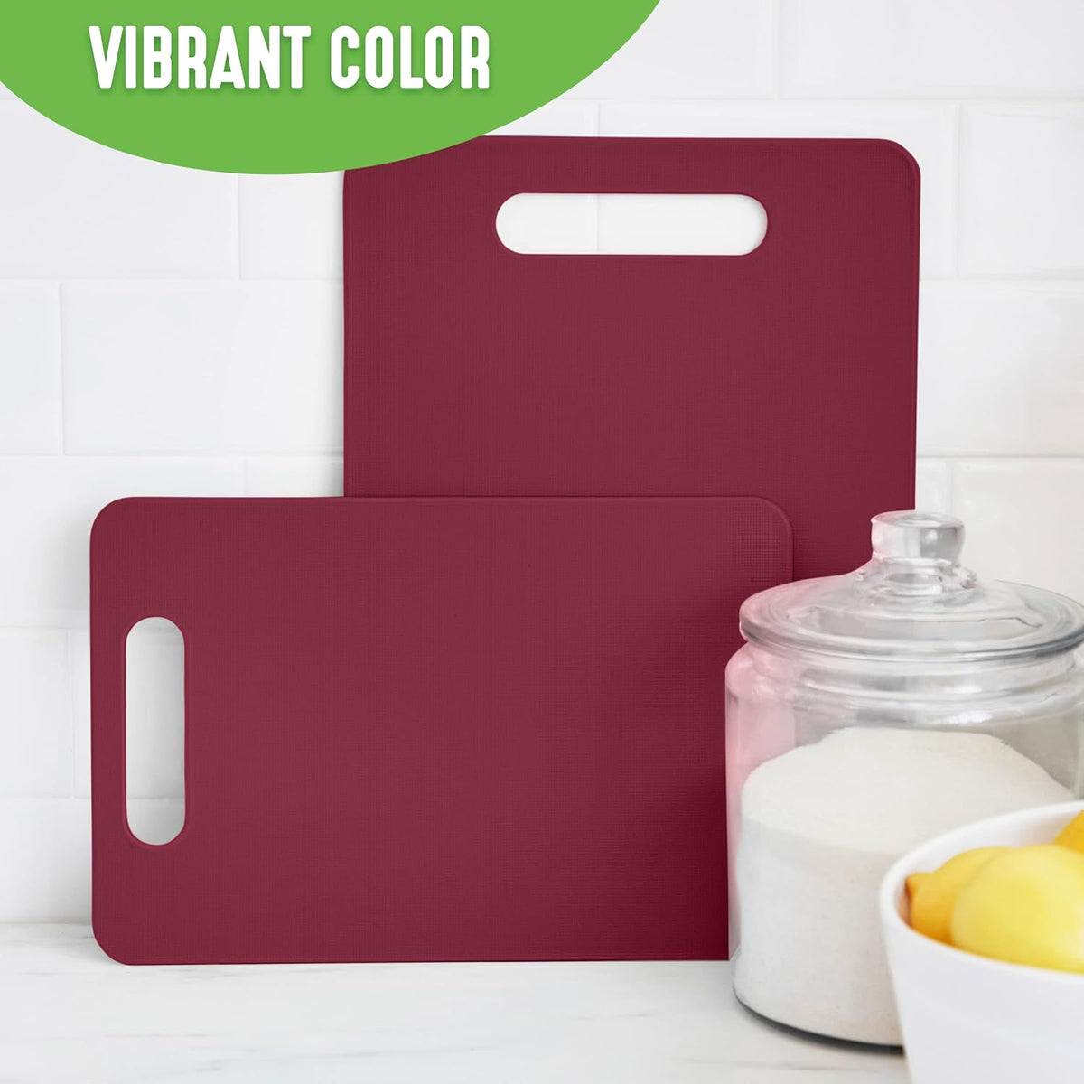 Cutting Board Set 8x12" & 10x14", Extra Durable, Meal Prep, Non-Slip, Grip Handles, Crack Resistant, Dishwasher Safe, Reversible, Versatile Kitchen Essentials, Turquoise