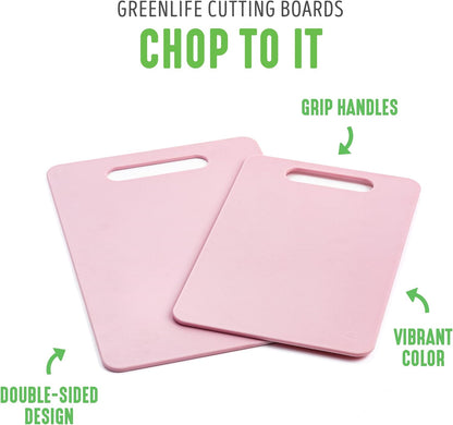 Cutting Board Set 8x12" & 10x14", Extra Durable, Meal Prep, Non-Slip, Grip Handles, Crack Resistant, Dishwasher Safe, Reversible, Versatile Kitchen Essentials, Turquoise