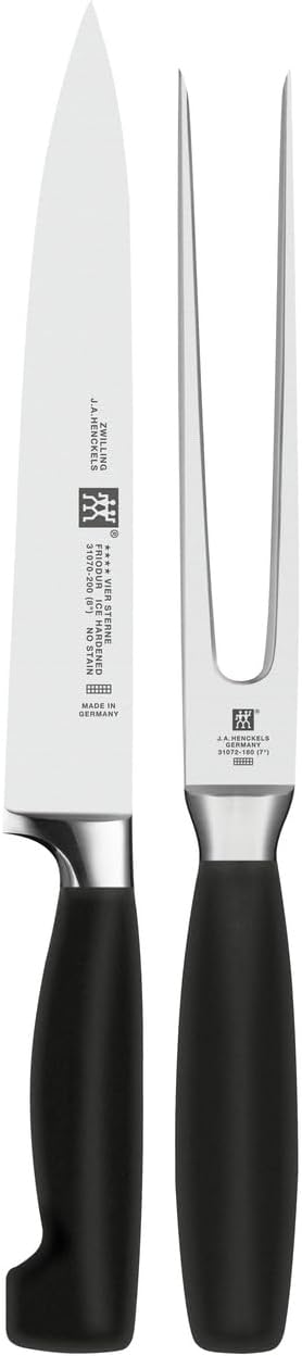 Four Star 2-Piece Razor-Sharp German Carving Set, Made in Company-Owned German Factory with Special Formula Steel perfected for almost 300 Years, Dishwasher Safe