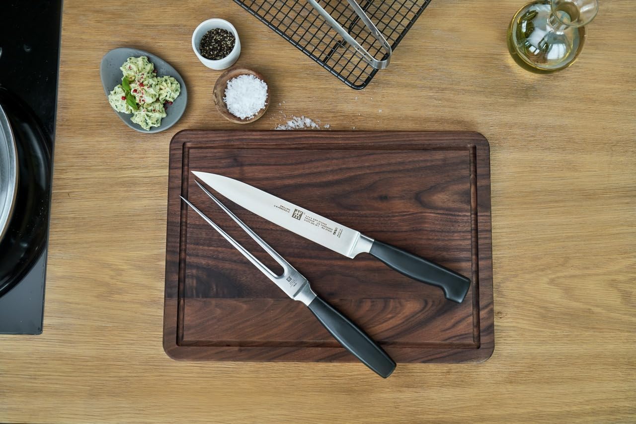 Four Star 2-Piece Razor-Sharp German Carving Set, Made in Company-Owned German Factory with Special Formula Steel perfected for almost 300 Years, Dishwasher Safe