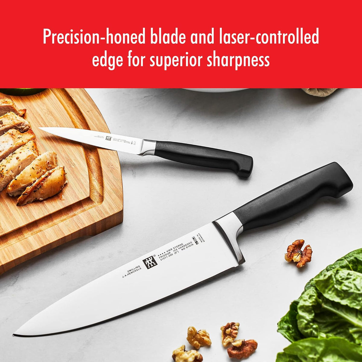 Four Star 2-Piece Razor-Sharp German Carving Set, Made in Company-Owned German Factory with Special Formula Steel perfected for almost 300 Years, Dishwasher Safe