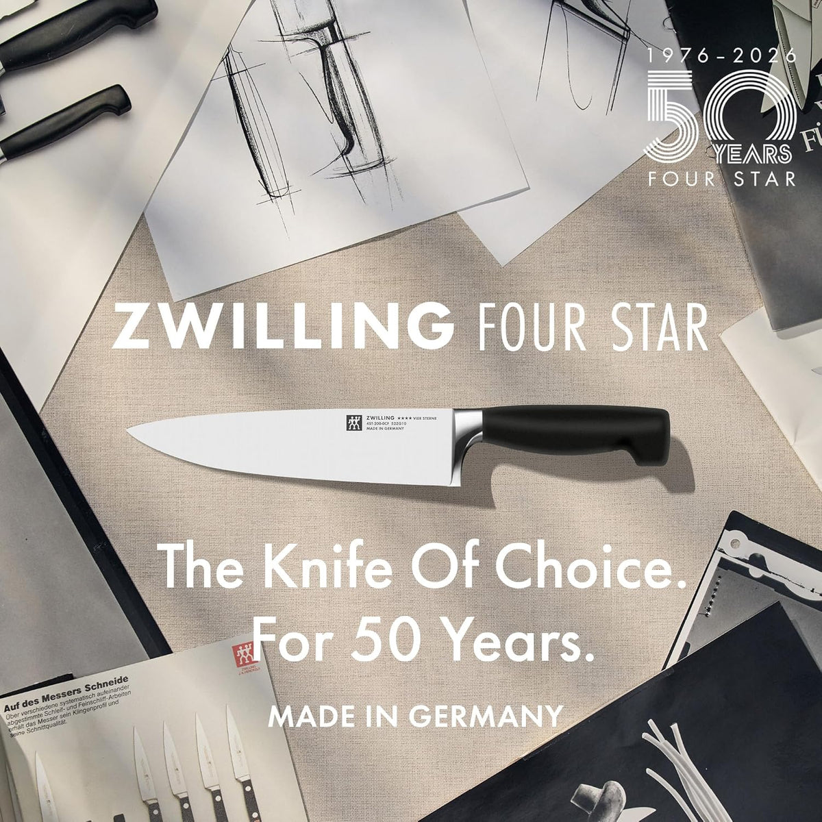 Four Star 2-Piece Razor-Sharp German Carving Set, Made in Company-Owned German Factory with Special Formula Steel perfected for almost 300 Years, Dishwasher Safe
