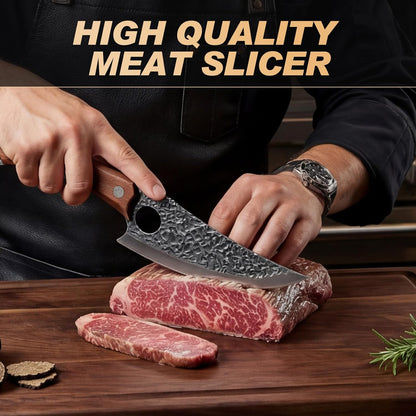 Viking Knife, Butcher Knife Set Hand Forged Boning Knives, Japanese Serbian Chef knives Kitchen Chopping for Meat Cutting Chefs Cleaver Camping Cooking, BBQ, Gifts for Men