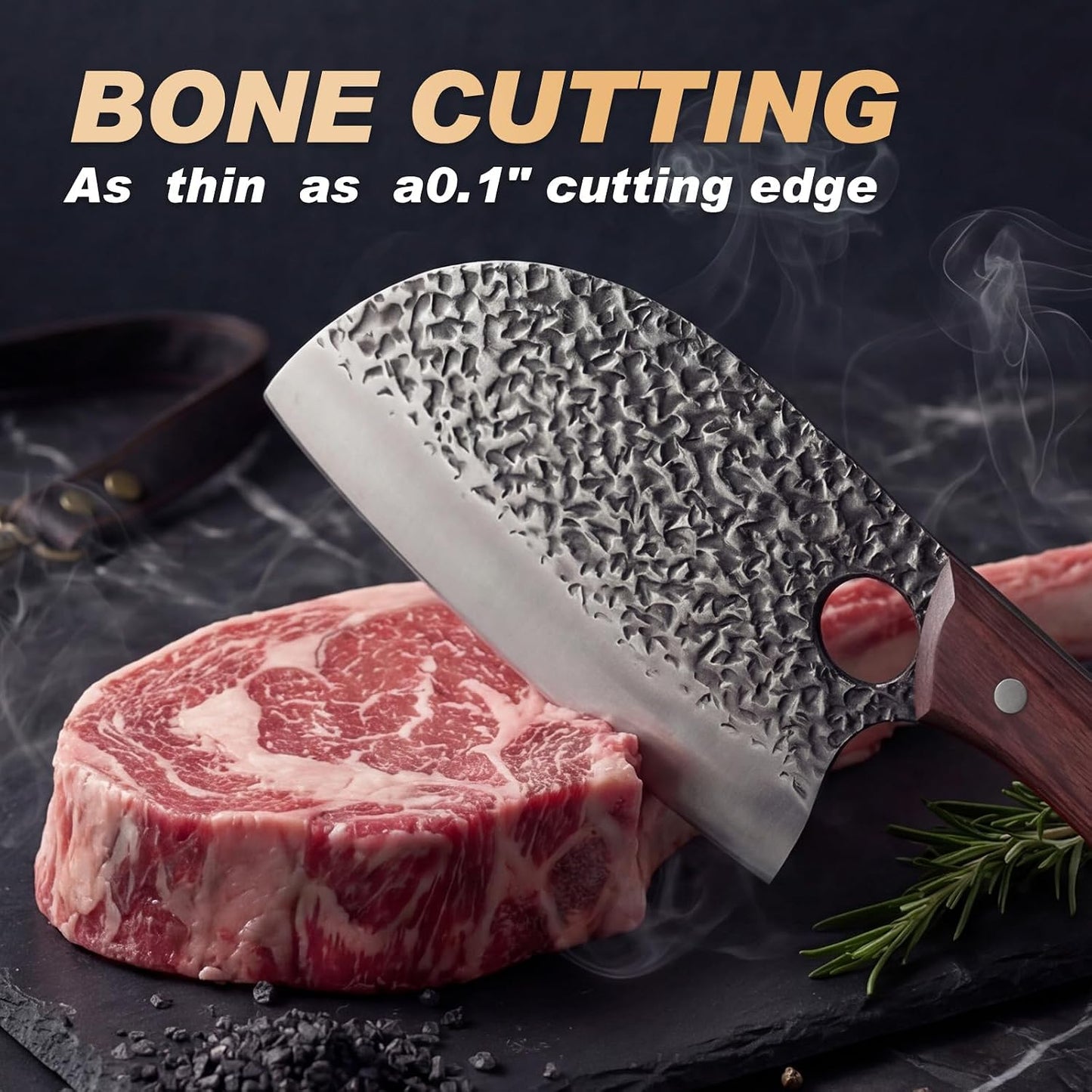 Viking Knife, Butcher Knife Set Hand Forged Boning Knives, Japanese Serbian Chef knives Kitchen Chopping for Meat Cutting Chefs Cleaver Camping Cooking, BBQ, Gifts for Men