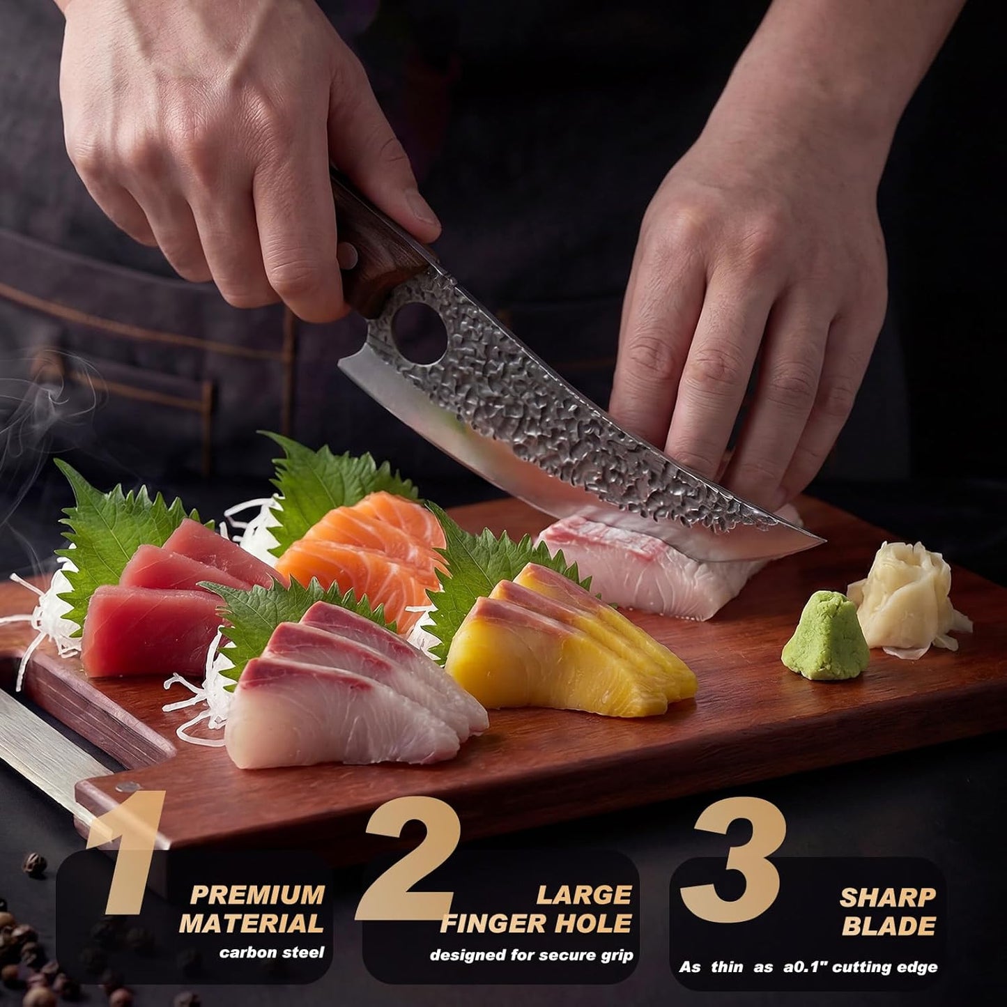 Viking Knife, Butcher Knife Set Hand Forged Boning Knives, Japanese Serbian Chef knives Kitchen Chopping for Meat Cutting Chefs Cleaver Camping Cooking, BBQ, Gifts for Men