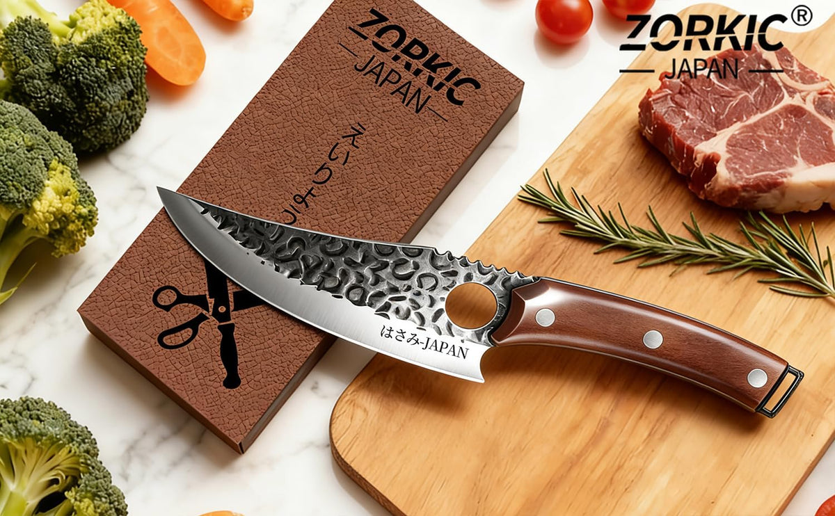 Viking Knife, Butcher Knife Set Hand Forged Boning Knives, Japanese Serbian Chef knives Kitchen Chopping for Meat Cutting Chefs Cleaver Camping Cooking, BBQ, Gifts for Men