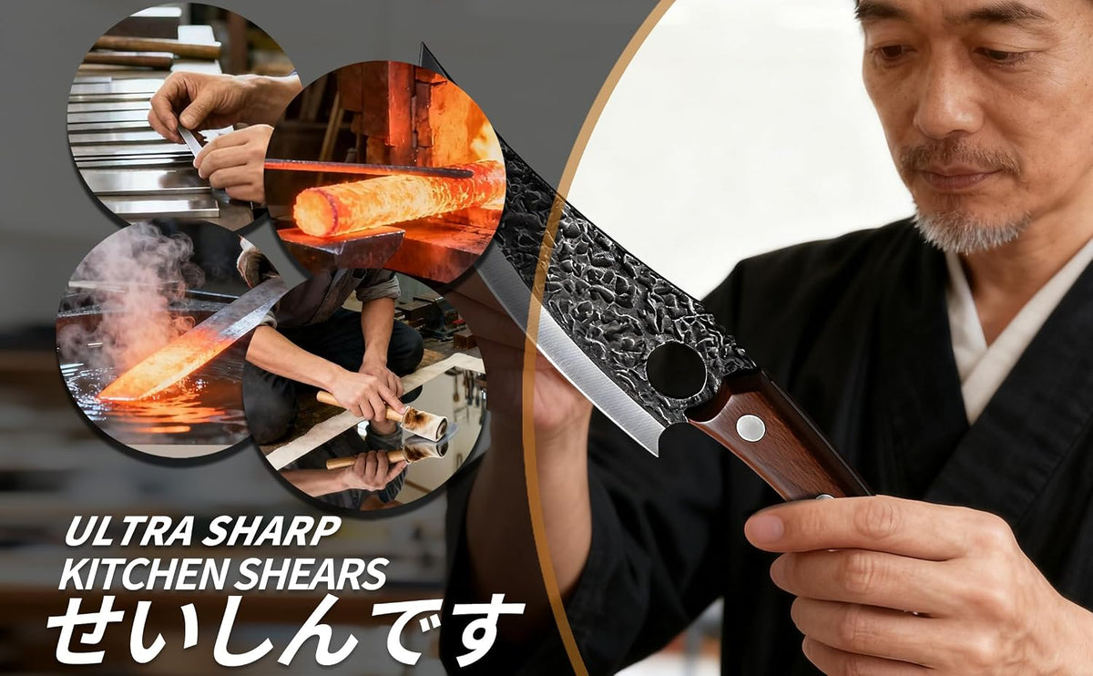 Viking Knife, Butcher Knife Set Hand Forged Boning Knives, Japanese Serbian Chef knives Kitchen Chopping for Meat Cutting Chefs Cleaver Camping Cooking, BBQ, Gifts for Men