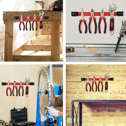 12" Magnetic Tool Holder Strip, 6 Packs, Metal Magnet Tool Organizer Bars for Garage, Workshop, Magnetic Strip for Tools