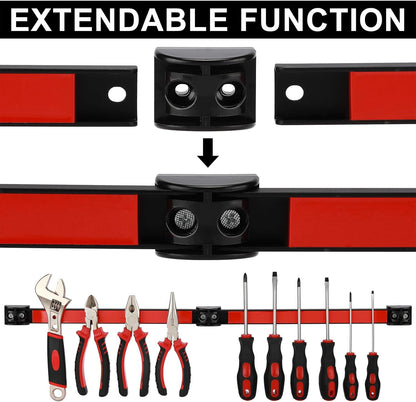 12" Magnetic Tool Holder Strip, 6 Packs, Metal Magnet Tool Organizer Bars for Garage, Workshop, Magnetic Strip for Tools