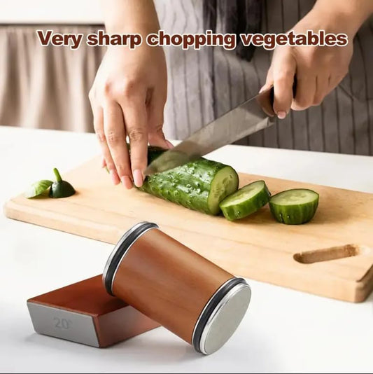 Professional Knife Sharpener Tool - Diamond & Ceramic Sharpening System for Kitchen Knives - Adjustable 15°/20° Angle Guide - Universal Steel Sharpener for Chef, Hunting & Pocket Knives - Easy Use Kit