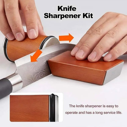Professional Knife Sharpener Tool - Diamond & Ceramic Sharpening System for Kitchen Knives - Adjustable 15°/20° Angle Guide - Universal Steel Sharpener for Chef, Hunting & Pocket Knives - Easy Use Kit
