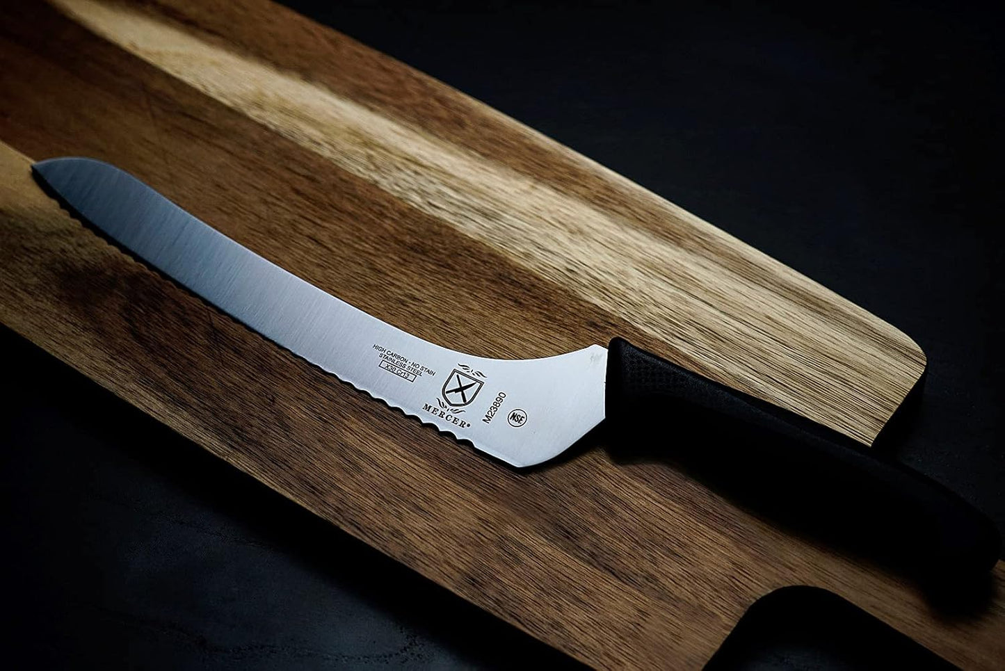 M23890 Millennia Black Handle, 9-Inch Offset Wavy Edge, Bread Knife
