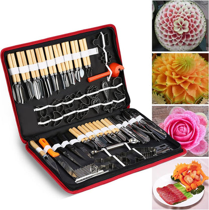 Culinary Carving Tool Set,garnishing Tools + Carving Tools 80PCS/Set Culinary Peeling Kit for Fruit Vegetable Garnishing Cutting Slicing
