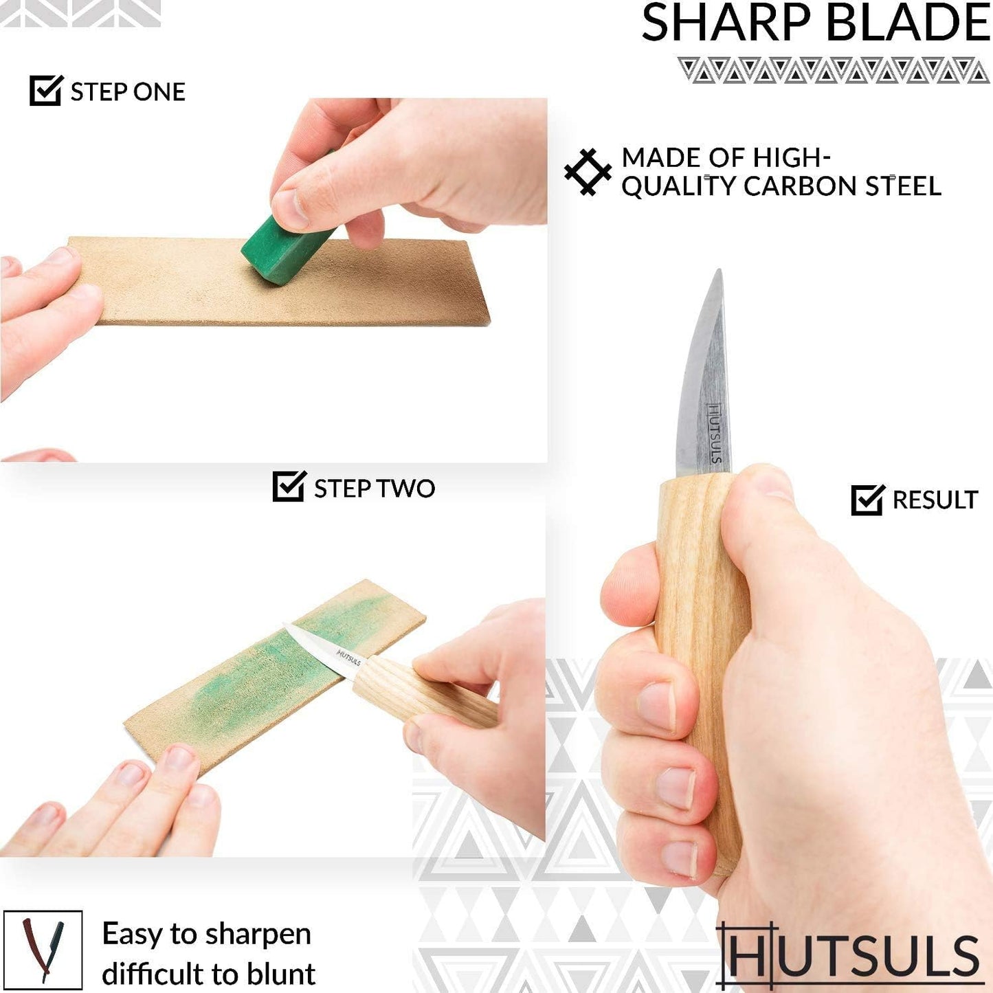 Wood Whittling Kit for Beginners - Razor Sharp Wood Carving Knife Set in Beautifully Designed Gift Box, Whittling Knife for Kids and Adults (8 Pieces)