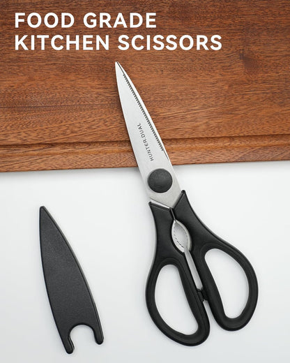 Kitchen Scissors for Food, Heavy Duty Come Apart Poultry Shears for Cooking, All Purpose for Cutting Chicken, Meat, Fish & Vegetables (Black, 8.35 Inch)
