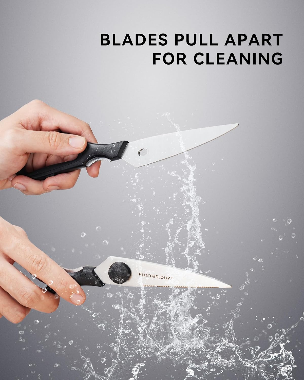 Kitchen Scissors for Food, Heavy Duty Come Apart Poultry Shears for Cooking, All Purpose for Cutting Chicken, Meat, Fish & Vegetables (Black, 8.35 Inch)