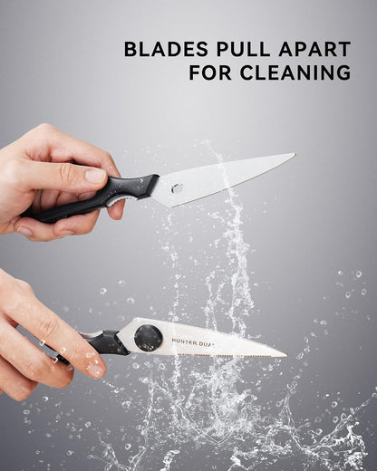 Kitchen Scissors for Food, Heavy Duty Come Apart Poultry Shears for Cooking, All Purpose for Cutting Chicken, Meat, Fish & Vegetables (Black, 8.35 Inch)