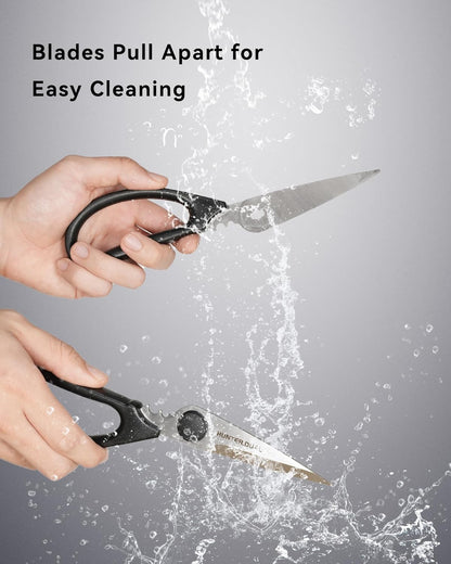 Kitchen Scissors for Food, Heavy Duty Come Apart Poultry Shears for Cooking, All Purpose for Cutting Chicken, Meat, Fish & Vegetables (Black, 8.35 Inch)