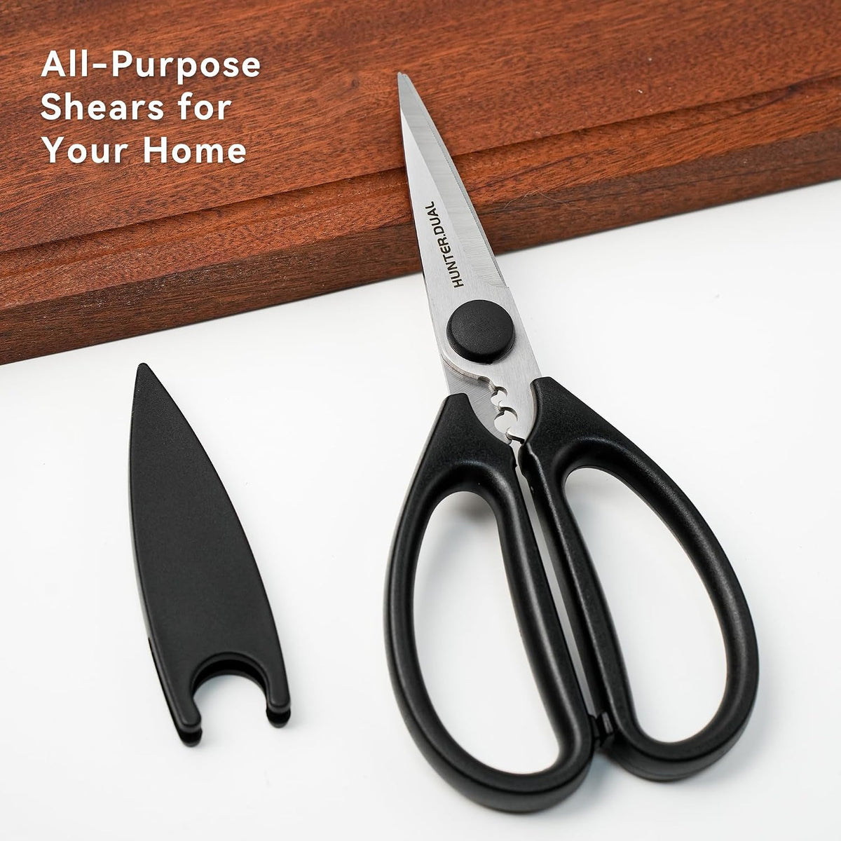 Kitchen Scissors for Food, Heavy Duty Come Apart Poultry Shears for Cooking, All Purpose for Cutting Chicken, Meat, Fish & Vegetables (Black, 8.35 Inch)