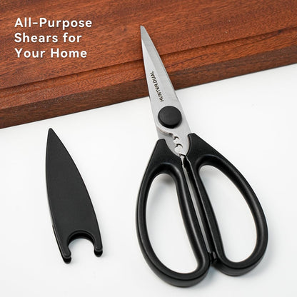 Kitchen Scissors for Food, Heavy Duty Come Apart Poultry Shears for Cooking, All Purpose for Cutting Chicken, Meat, Fish & Vegetables (Black, 8.35 Inch)