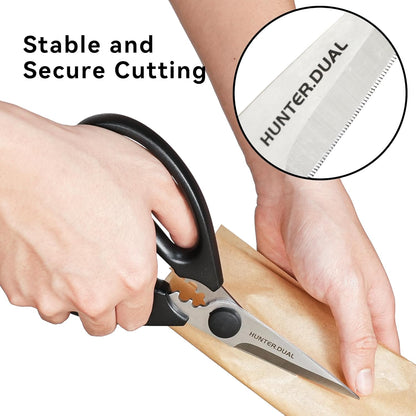 Kitchen Scissors for Food, Heavy Duty Come Apart Poultry Shears for Cooking, All Purpose for Cutting Chicken, Meat, Fish & Vegetables (Black, 8.35 Inch)
