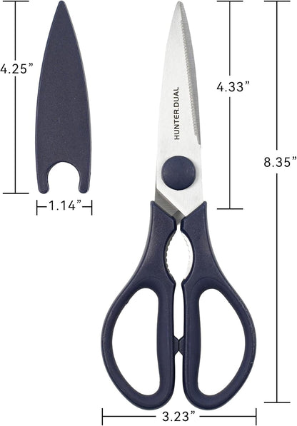 Kitchen Scissors for Food, Heavy Duty Come Apart Poultry Shears for Cooking, All Purpose for Cutting Chicken, Meat, Fish & Vegetables (Black, 8.35 Inch)
