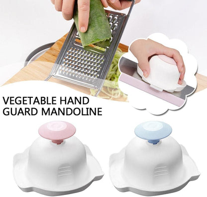 1Pc Blue Food Safety Holder for Mandolin Slicer or Grater, Food Slicer Cutter Finger Guard for Mandoline Slicer Grater ,Finger Anti-Cut Protectors for Vegetable GraterCutting, Mandolines and Slicers