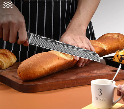 Bread Knife, 8 inch Serrated Knife, German Stainless Steel Bread Knife for Homemade Bread, Razor Sharp Edge for Efficient Slicing Sourdough Bread, Bagels, Cake
