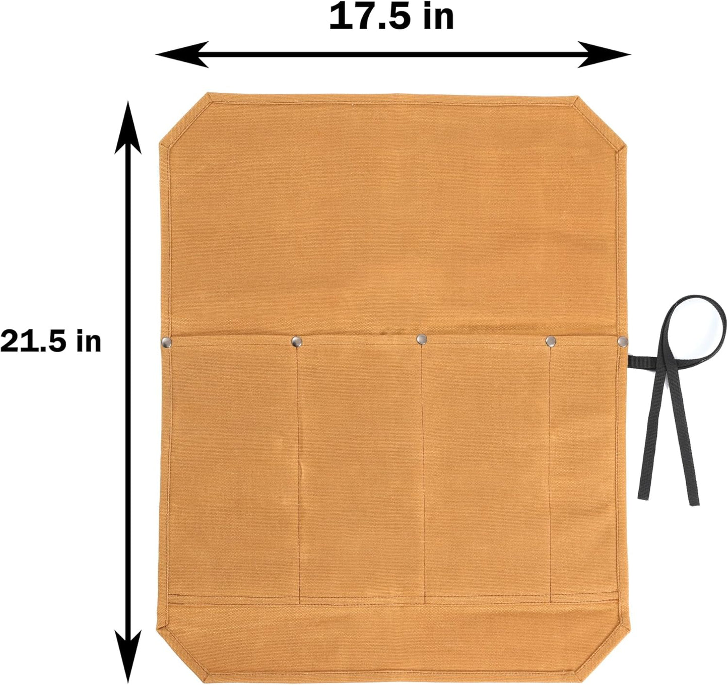 Knife Roll Bags, 16oz Waxed Canvas Knife Holder (4 Slots & Specialized Anti Cutting Fabric), Multi-Purpose Knife Pouch with Tie Rope, Khaki