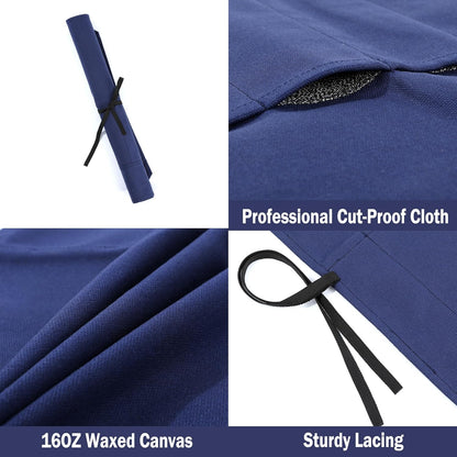 Knife Roll Bags, 16oz Waxed Canvas Knife Holder (4 Slots & Specialized Anti Cutting Fabric), Multi-Purpose Knife Pouch with Tie Rope, Khaki