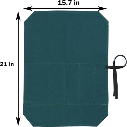 Knife Roll Bags, 16oz Waxed Canvas Knife Holder (4 Slots & Specialized Anti Cutting Fabric), Multi-Purpose Knife Pouch with Tie Rope, Khaki