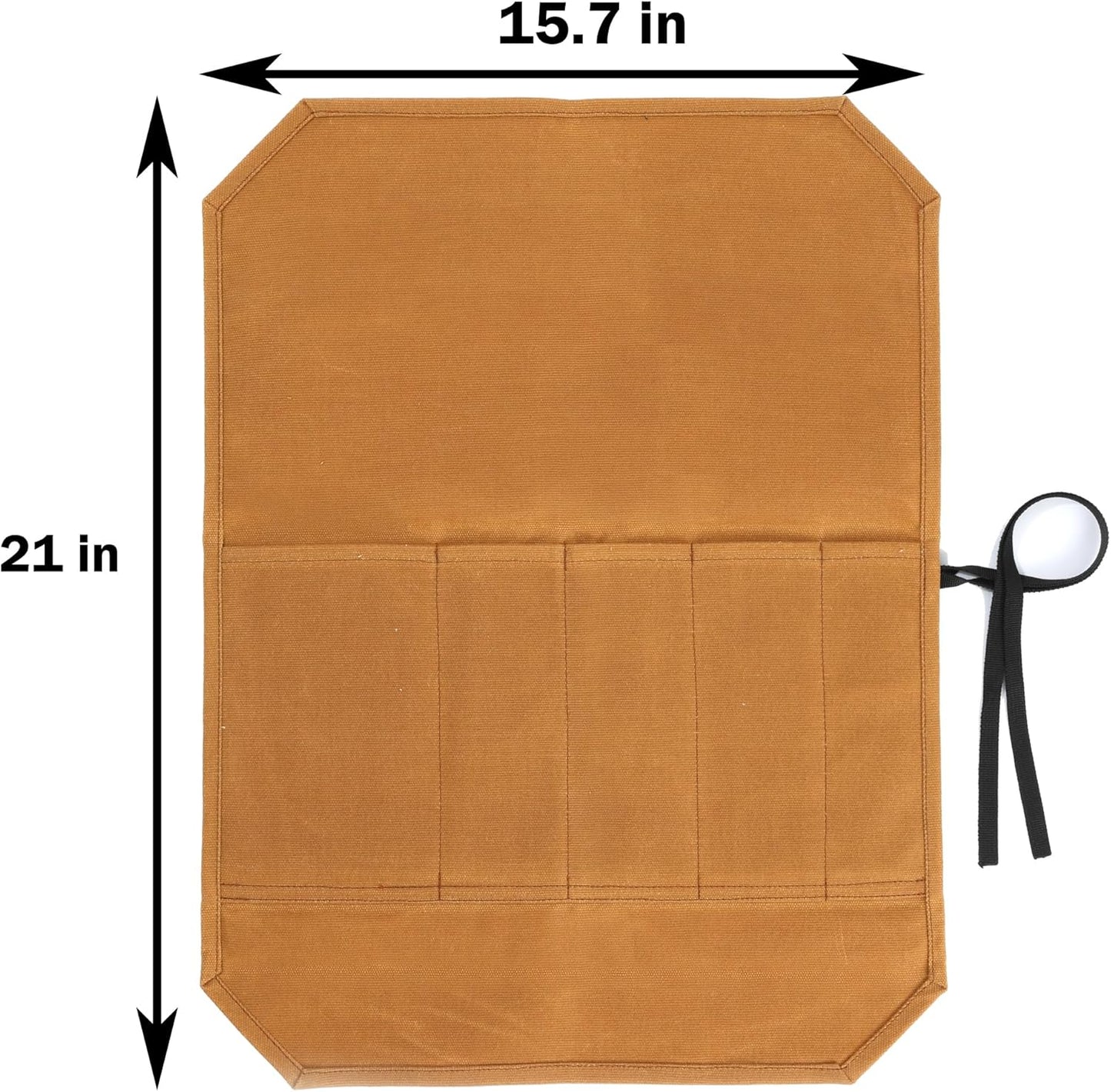 Knife Roll Bags, 16oz Waxed Canvas Knife Holder (4 Slots & Specialized Anti Cutting Fabric), Multi-Purpose Knife Pouch with Tie Rope, Khaki