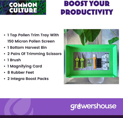 Trim Tray Kit with Trimming Tray 13" x 20", 150 Micron Pollen Screen, Bottom Harvest Bin, Scissors, Herb Plant Flower Dry Sifter Accessories and Supplies Set