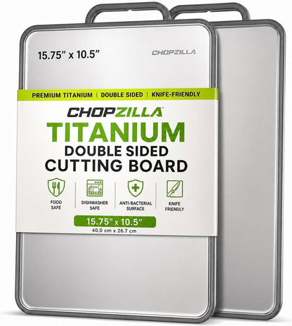 XL Titanium Cutting Board, Food Safe Double Sided PP and Titanium Cutting Boards for Kitchen with Etched-In Ruler for Meats, Vegetable Chopping, Dishwasher Safe - 15.75" x 10.5" (1 Pk)