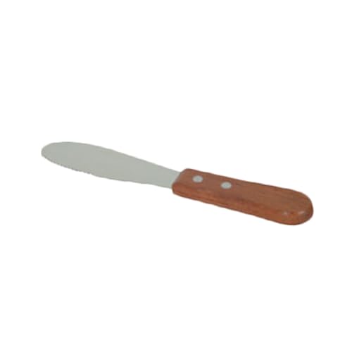 A-to-Z Supply SLTWBS007 Sandwich Spreader, 7-7/8" O.A, 4" serrated blade, rounded tip, wood handle, stainless steel, NSF