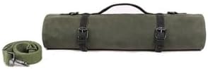 Chef Knife Roll Bag,Waxed Canvas Knife Bags with 10 Slots and 1 Zipper Pocket,Chef Bag for Chefs Professional Knife Roll Pouch with Shoulder Strap (Brown)