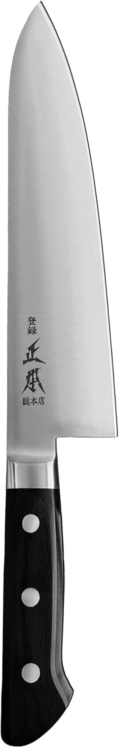 AT Japanese Yo Deba Knife 9.5" (240mm) Made in JAPAN, Heavy Duty Double Bevel Deba Knife for Frozen Meat, Hard Food, Sharp Japanese Stainless Steel Blade, Full Tang Pakkawood Handle, Black
