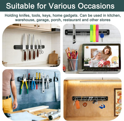 Magnetic Knife Strips（13 Inch Length),Magnetic Knife Holder for Wall/Refrigerator,Magnetic Knife Bar with Multi-Purpose Functionality as a Knife Holder, Knife Strip, Magnetic Tool Organizer