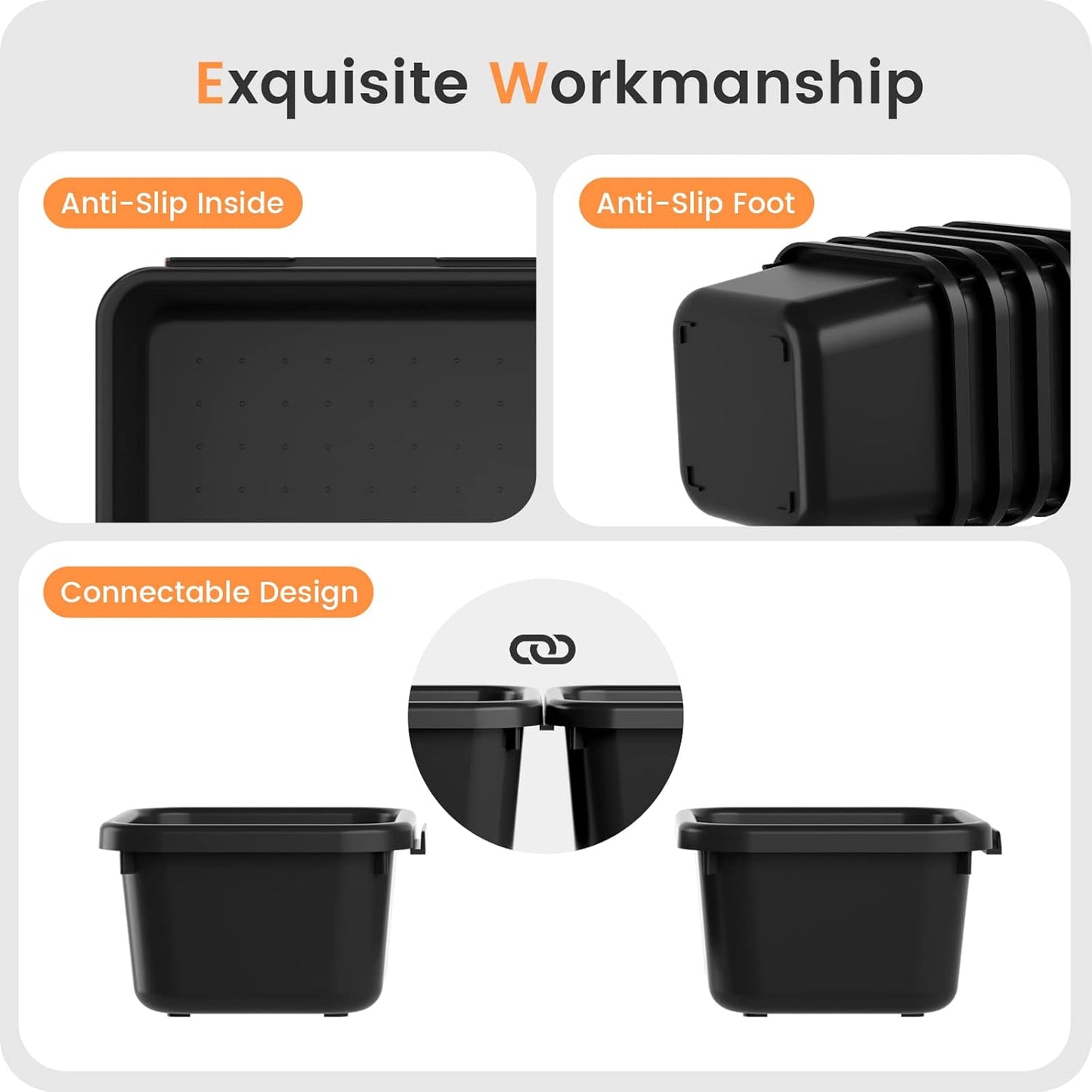 【Military Grade】 Drawer Organizer,【𝟱𝗦𝗶𝘇𝗲】Makeup organizer,【Holds 177 Items】Bathroom Organizers and Storage,Organization and Storage,Desk Drawer Organizer for Vanity【Clear Black】