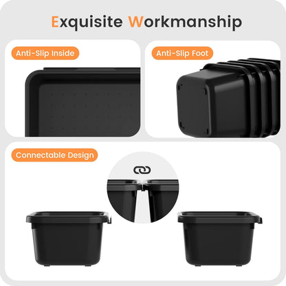 【Military Grade】 Drawer Organizer,【𝟱𝗦𝗶𝘇𝗲】Makeup organizer,【Holds 177 Items】Bathroom Organizers and Storage,Organization and Storage,Desk Drawer Organizer for Vanity【Clear Black】